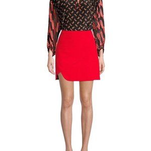 Alice + Olivia Dasia Red Asymmetrical Miniskirt